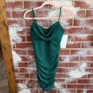Honey and Rosie Sparkling Green Mini Dress HOCO Prom Special Occasion Ruched M